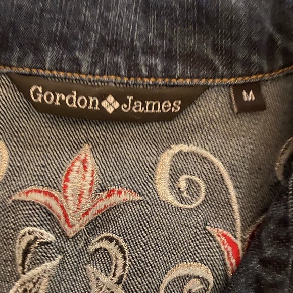 Vintage Gordon James embroidered denim jacket Sz M - Picture 6 of 6
